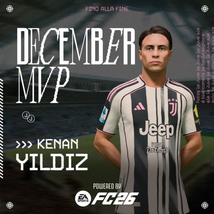 开云官网-6场2球2助攻！官方：20岁伊尔迪兹当选尤文图斯12月最佳球员